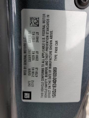 1G6DJ1E34D0103969 - 2013 CADILLAC CTS PERFORMANCE COLLECTION CHARCOAL photo 12