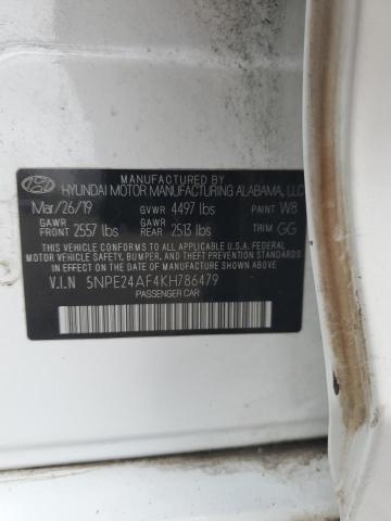 5NPE24AF4KH786479 - 2019 HYUNDAI SONATA SE Білий фото 12