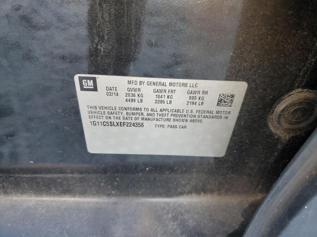 1G11C5SLXEF224356 - 2014 CHEVROLET MALIBU 1LT BLACK photo 12