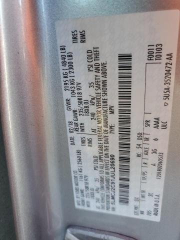 5LMCJ2C91JUL20690 - 2018 LINCOLN MKC SELECT Argent photo 13