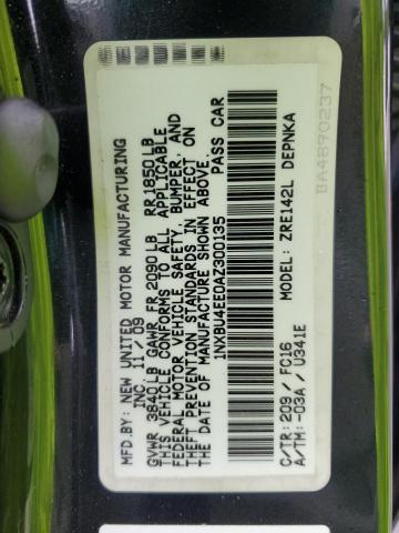 1NXBU4EE0AZ300135 - 2010 TOYOTA COROLLA BASE შავი ფოტო 12