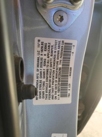 19XFC2F66KE204286 - 2019 HONDA CIVIC LX Plata foto 13