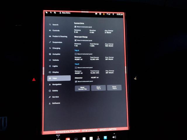 5YJSA1E43LF397507 - 2020 TESLA MODEL S ნაცრისფერი ფოტო 9