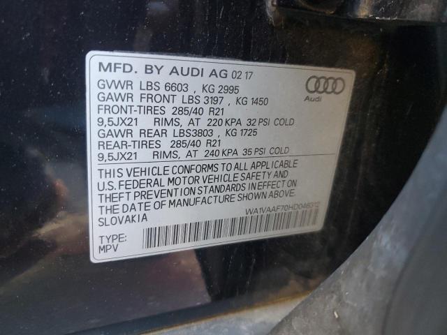 WA1VAAF70HD046312 - 2017 AUDI Q7 PRESTIGE BLACK photo 13