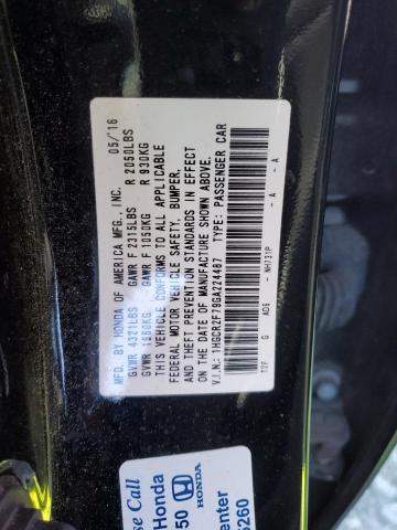 1HGCR2F79GA224487 - 2016 HONDA ACCORD EX BLACK photo 12