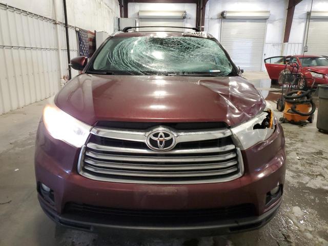 5TDJKRFHXGS226733 - 2016 TOYOTA HIGHLANDER XLE MAROON photo 5