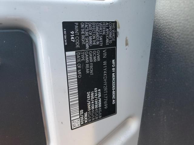 W1Y4KDHY2RT177699 - 2024 MERCEDES-BENZ SPRINTER 2500 თეთრი ფოტო 10