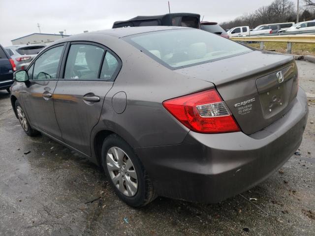 2HGFB2F59CH517284 - 2012 HONDA CIVIC LX GRAY photo 2