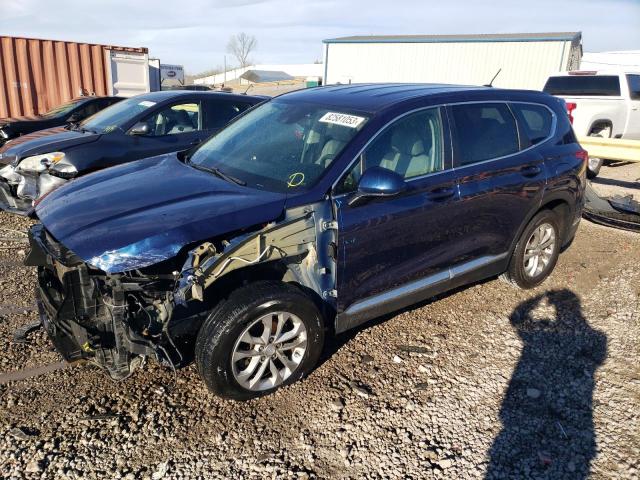 5NMS23AD1KH011551 - 2019 HYUNDAI SANTA FE SE BLUE photo 1