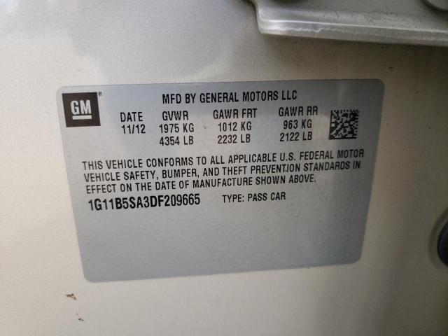 1G11B5SA3DF209665 - 2013 CHEVROLET MALIBU LS بيج صورة 12