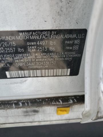 5NPE34AF3GH331157 - 2016 HYUNDAI SONATA SPORT WHITE photo 12