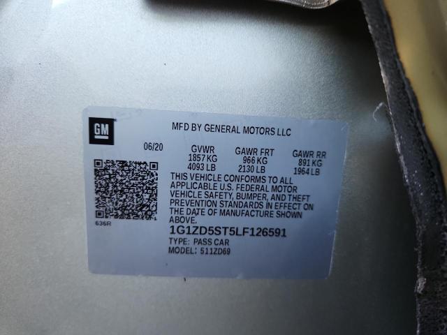 1G1ZD5ST5LF126591 - 2020 CHEVROLET MALIBU LT SILVER photo 12