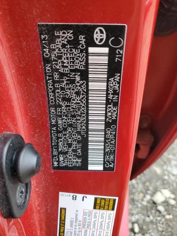 JTDKN3DU2D5637263 - 2013 TOYOTA PRIUS 红色 照片 12