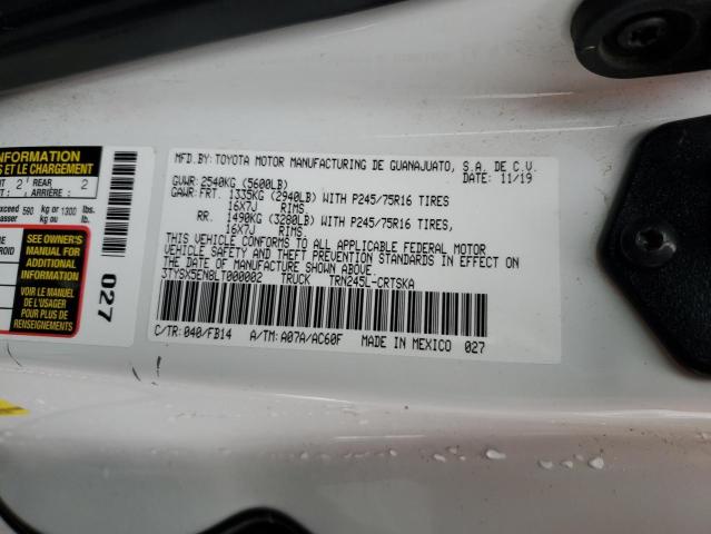 3TYSX5EN8LT000002 - 2020 TOYOTA TACOMA ACCESS CAB Blanc photo 13