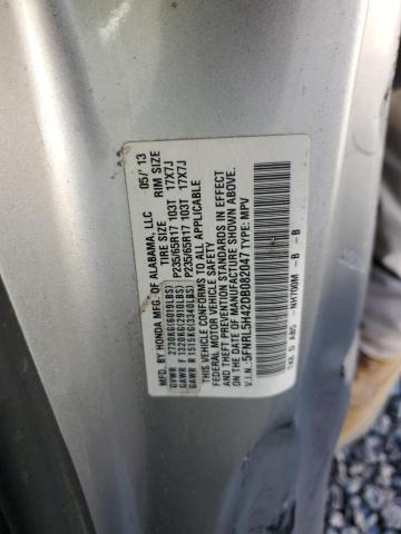 5FNRL5H42DB082047 - 2013 HONDA ODYSSEY EX GRAY photo 13