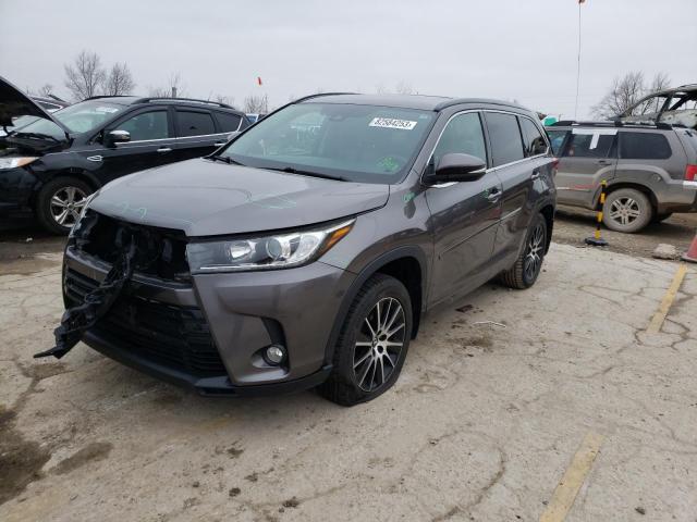 5TDJZRFH1HS373357 - 2017 TOYOTA HIGHLANDER SE GRAY photo 1