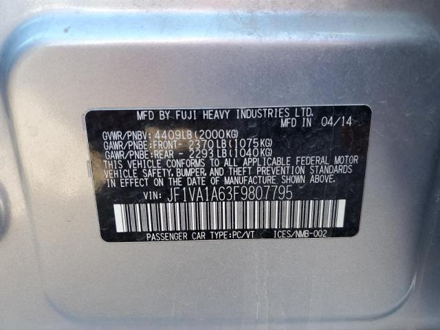 JF1VA1A63F9807795 - 2015 SUBARU WRX SILVER photo 13