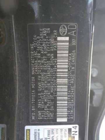 2T1KR32E75C394246 - 2005 TOYOTA COROLLA MA XR BLACK photo 12