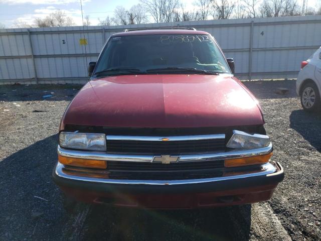 1GNDT13W4X2107881 - 1999 CHEVROLET BLAZER RED photo 5