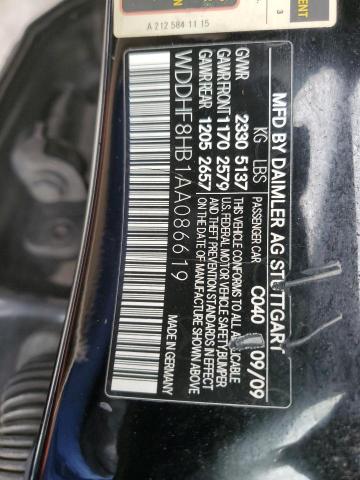 WDDHF8HB1AA086619 - 2010 MERCEDES-BENZ E 350 4MATIC BLACK photo 12