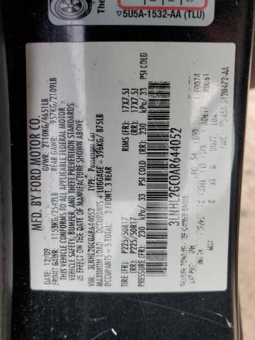 3LNHL2GC0AR644052 - 2010 LINCOLN MKZ BLACK photo 12