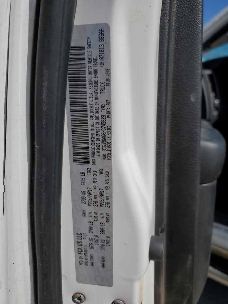 3C6JR6AG0HG745628 - 2017 RAM 1500 ST أبيض صورة 12