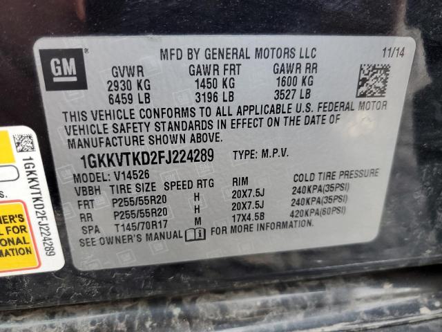 1GKKVTKD2FJ224289 - 2015 GMC ACADIA DENALI BLACK photo 13