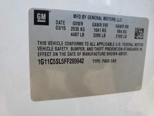 1G11C5SL5FF289942 - 2015 CHEVROLET MALIBU 1LT 白色 照片 12