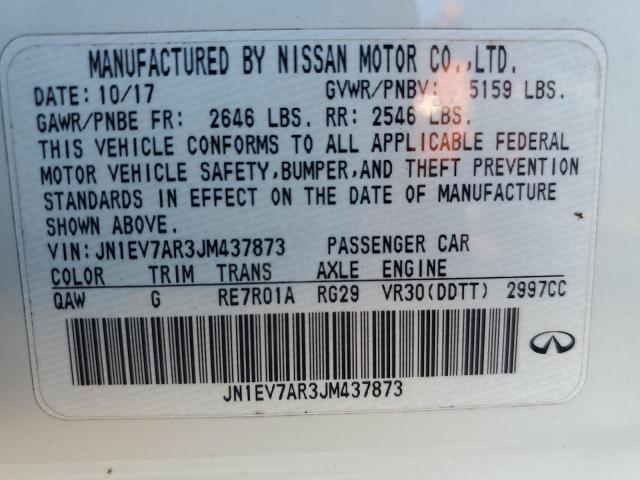 JN1EV7AR3JM437873 - 2018 INFINITI Q50 LUXE 白色 照片 13