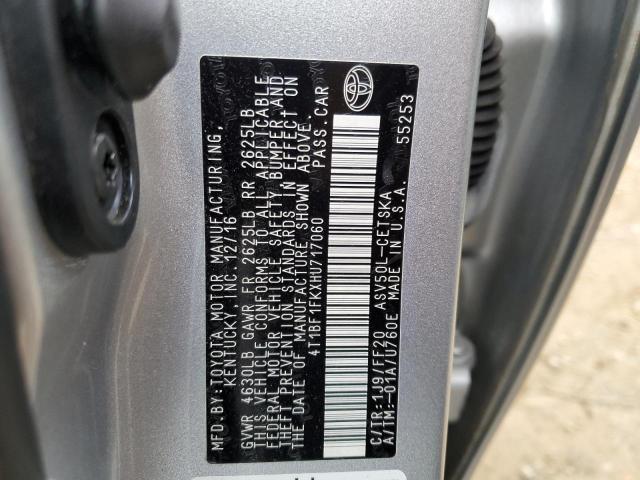 4T1BF1FKXHU717060 - 2017 TOYOTA CAMRY LE SILVER photo 13