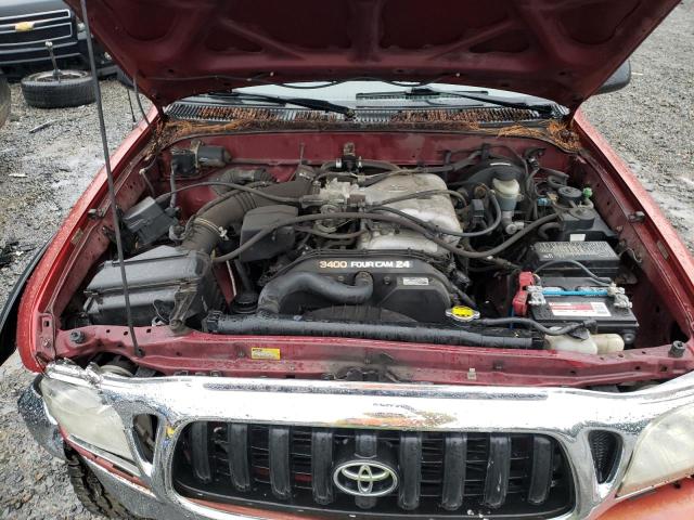 5TESN92N51Z823368 - 2001 TOYOTA TACOMA XTRACAB PRERUNNER წითელი ფოტო 11