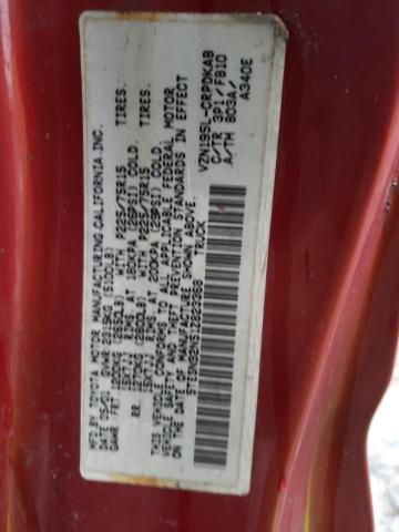 5TESN92N51Z823368 - 2001 TOYOTA TACOMA XTRACAB PRERUNNER წითელი ფოტო 12