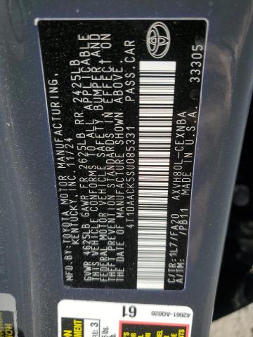 4T1DAACK5SU085331 - 2025 TOYOTA CAMRY XSE 石墨色 照片 13