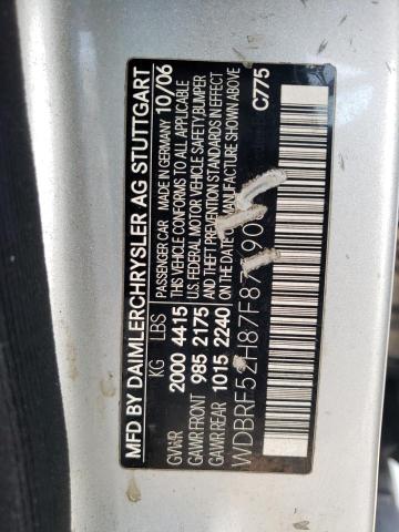 WDBRF52H87F876908 - 2007 MERCEDES-BENZ C 230 SILVER photo 12