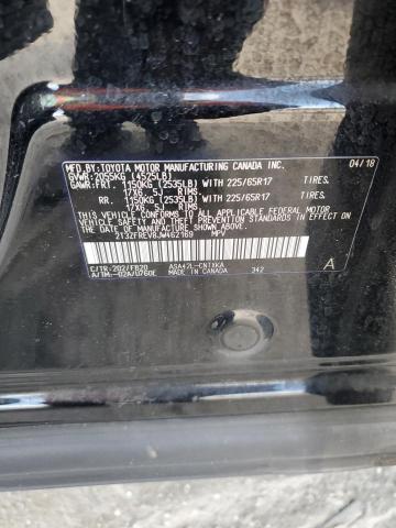 2T3ZFREV8JW462169 - 2018 TOYOTA RAV4 LE Սև լուսանկար 13