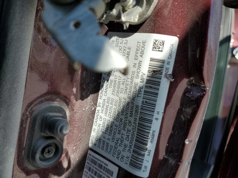 2HKRW5H32JH410806 - 2018 HONDA CR-V LX Tünd qırmızı foto 14