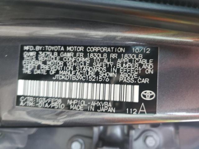 JTDKDTB39C1521576 - 2012 TOYOTA PRIUS C GRAY photo 12