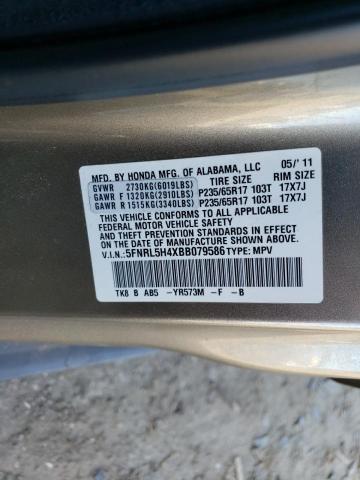 5FNRL5H4XBB079586 - 2011 HONDA ODYSSEY EX TAN photo 13