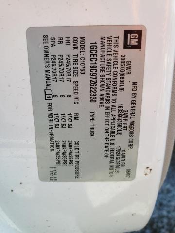 1GCEC19C97Z622330 - 2007 CHEVROLET SILVERADO C1500 თეთრი ფოტო 12