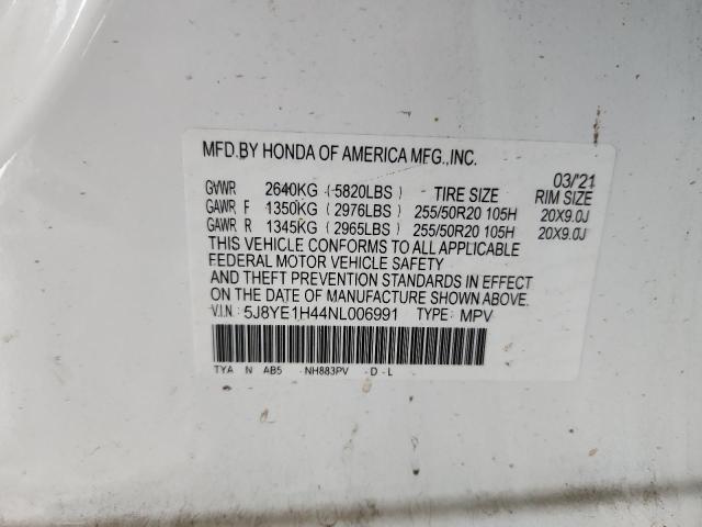 5J8YE1H44NL006991 - 2022 ACURA MDX TECHNOLOGY 白色 照片 13