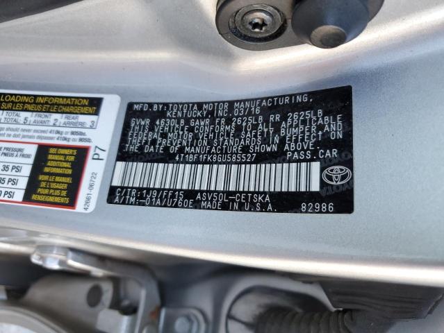 4T1BF1FK8GU585527 - 2016 TOYOTA CAMRY LE 银色 照片 13