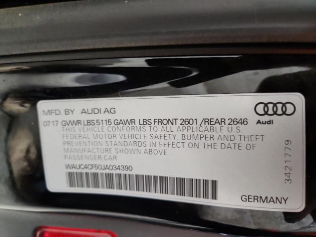 WAUC4CF50JA034390 - 2018 AUDI S5 PRESTIGE 黑色 照片 12