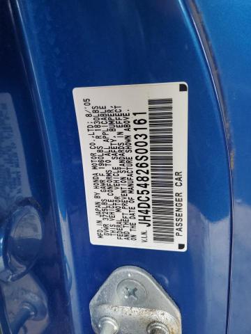 JH4DC54826S003161 - 2006 ACURA RSX BLUE photo 12