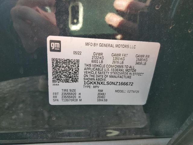 1GKKNXLS0NZ166672 - 2022 GMC ACADIA DENALI შავი ფოტო 14