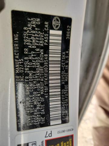 4T1BF1FK1FU038548 - 2015 TOYOTA CAMRY LE WHITE photo 12