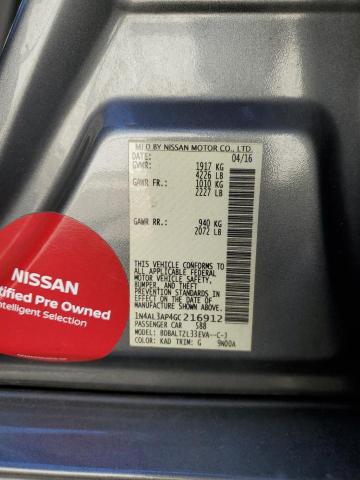 1N4AL3AP4GC216912 - 2016 NISSAN ALTIMA 2.5 GRAY photo 12