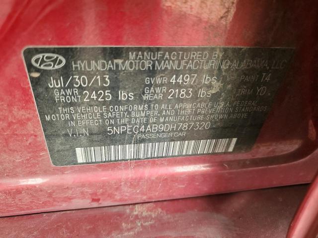 5NPEC4AB9DH787320 - 2013 HYUNDAI SONATA SE 红色 照片 12