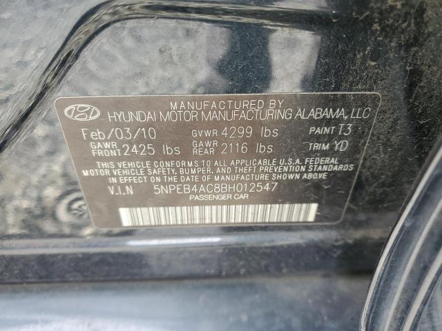 5NPEB4AC8BH012547 - 2011 HYUNDAI SONATA GLS BLUE photo 12