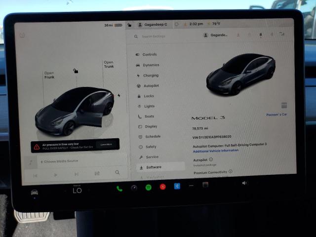 5YJ3E1EA3PF638020 - 2023 TESLA MODEL 3 灰色 照片 9