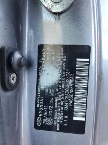 KMHTC6AD0CU023084 - 2012 HYUNDAI VELOSTER GRAY photo 12